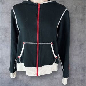 Over Wear Zip Up Jacket Women’s Small Made In USA Black 1990 (270)